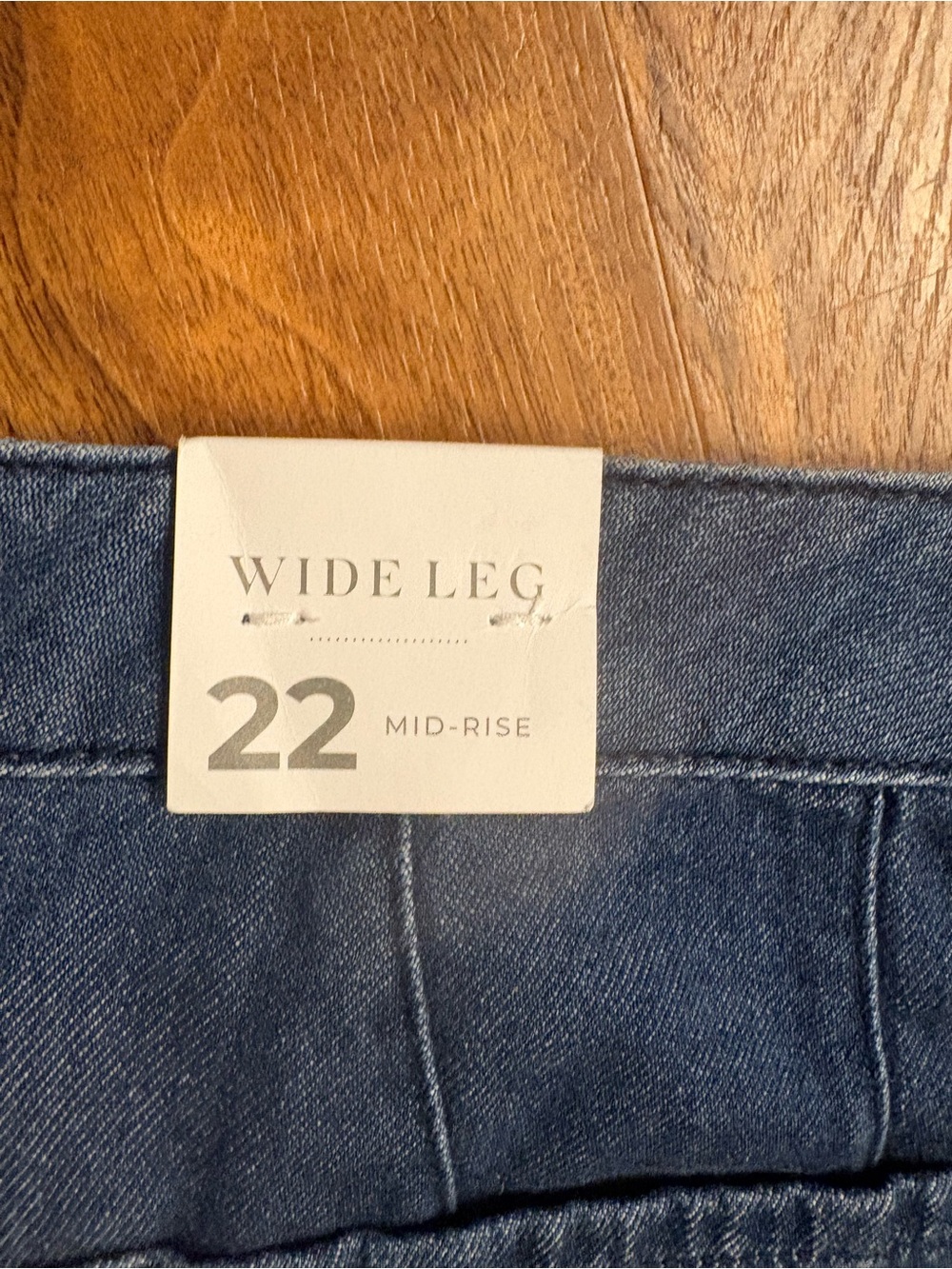 NWT Lane Bryant Wide Leg Denim Jeans Pants Blue Seam Detail Plus Size 22,